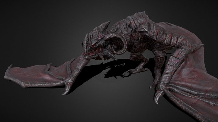 Hell Wyvern | Infernal Dragon | HiepVu 3D Model