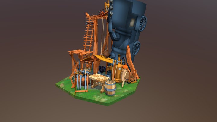 WIP DAE Bazzar, Train Forge 3D Model