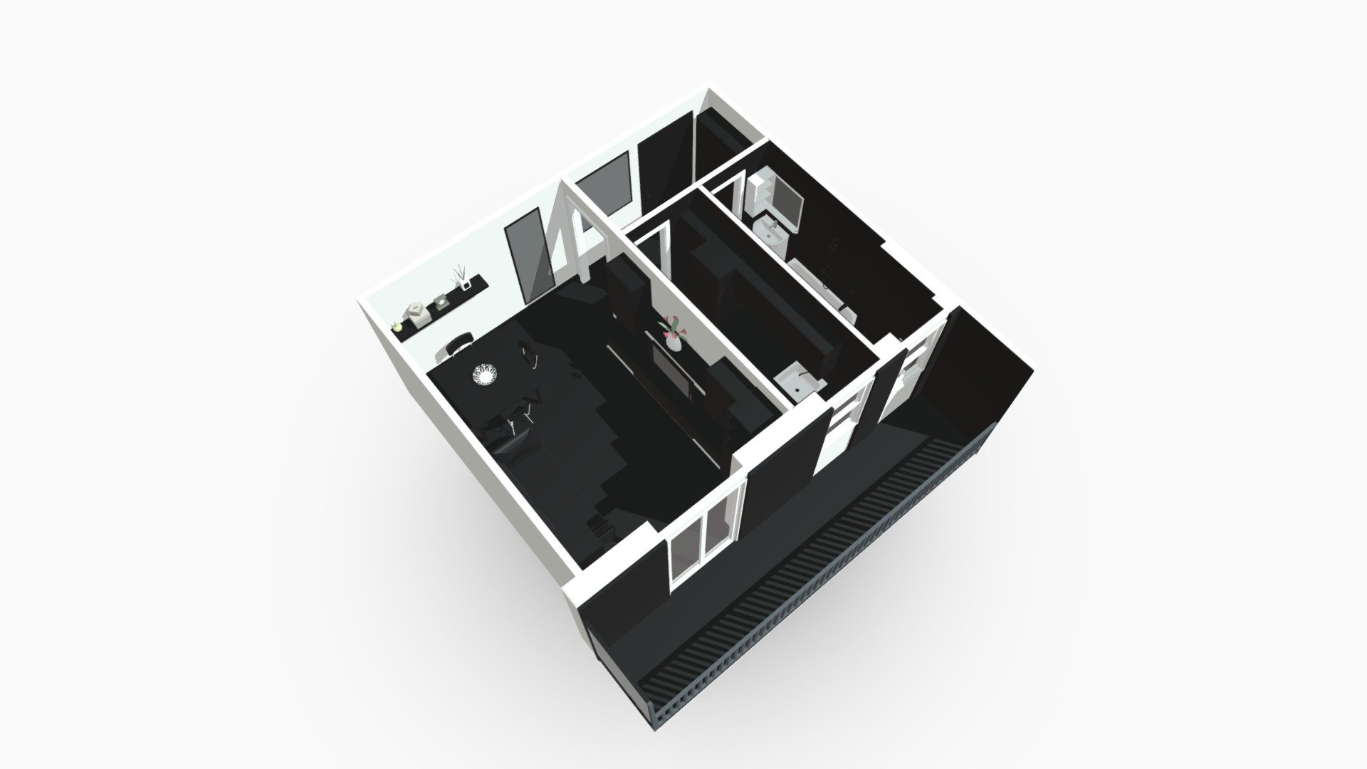 Monolocale Via Marco d'Agrate MIlano — Sketchfab embed 3D viewer