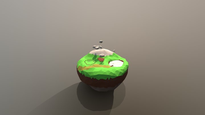 Low Poly Field 3D Model