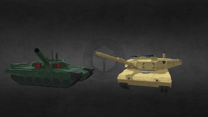 T90 & M1 A2 3D Model