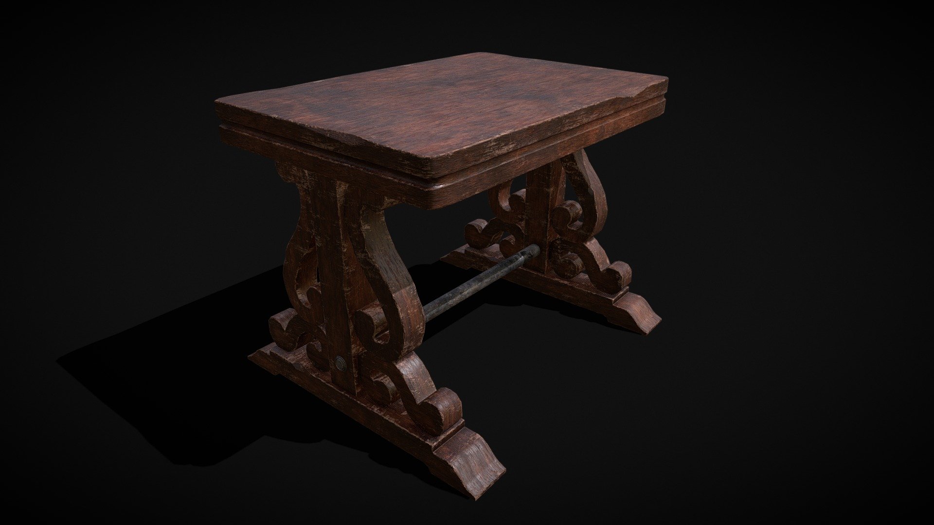 Mahogany Medieval Antique End Table Buy Royalty Free 3d Model By