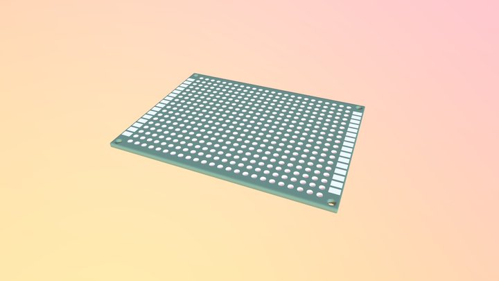 Double-Sided Perfboard 7×5 cm – 3D Model – Free 3D Model STL
