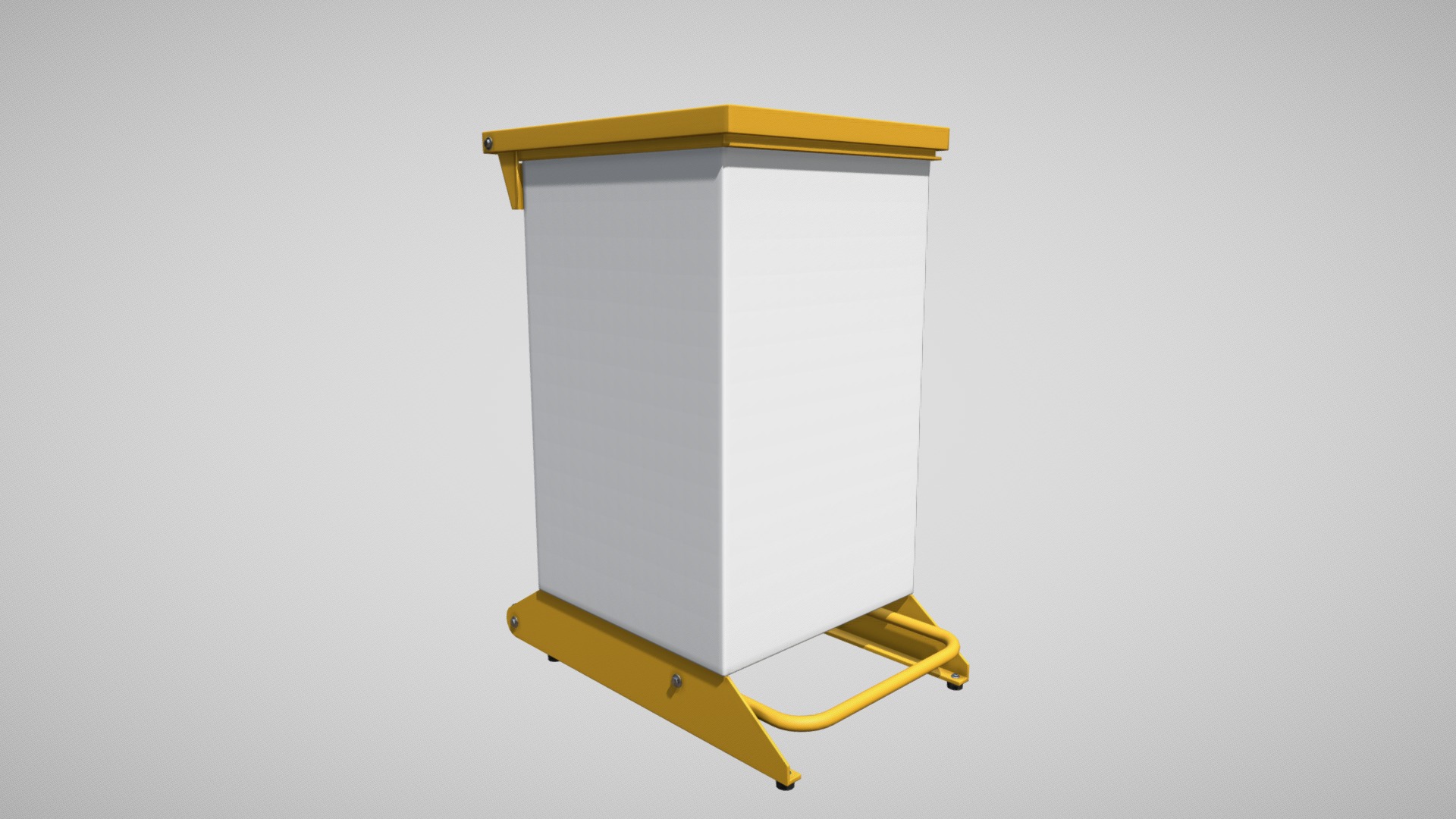 3D model Bin for medical waste - This is a 3D model of the Bin for medical waste. The 3D model is about a white and yellow box.