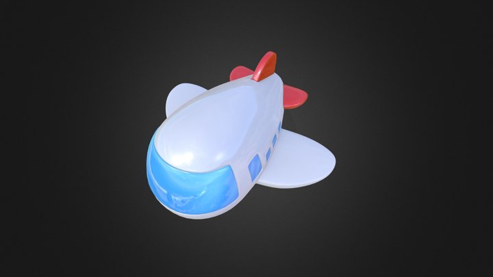 Airplane Cute 3D Model