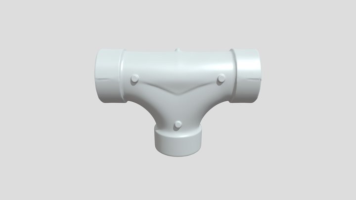 T - shaped plastic pipe fitting 3D Model