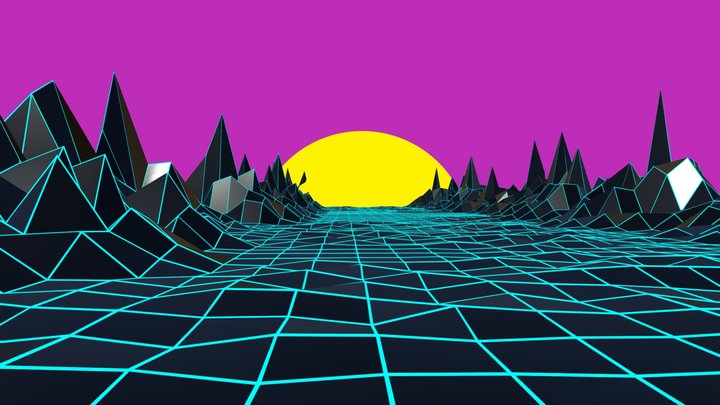 Retro 80s style Scene – Free 3D Model STL
