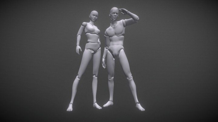 Poseable Drawing Figures | BodyChan BodyKun 3D Model