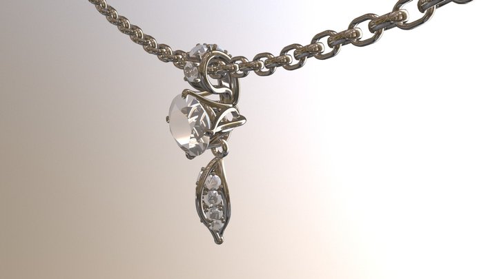 Roses are White Pendant 3D Model