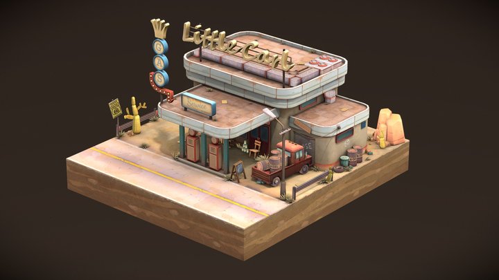 Gas station "Little Carl"/  "Маленький Карл" 3D Model