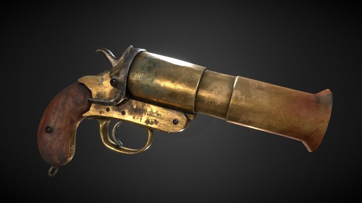 Antique Flare Gun 3D Model