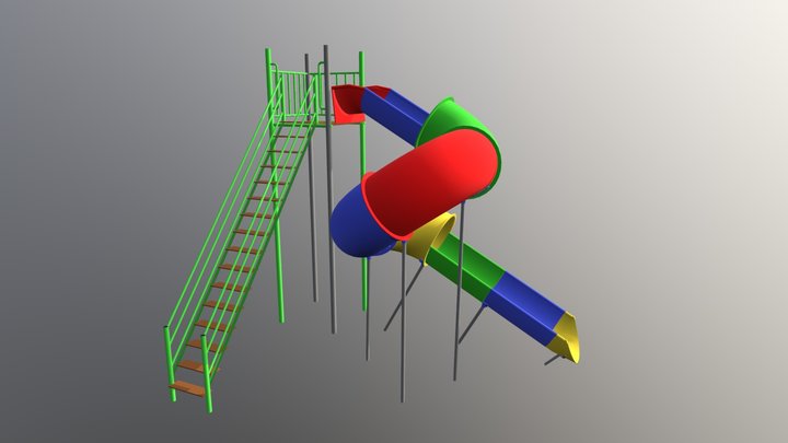 TOBOGAN ACUATICO RULO 3D Model