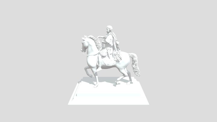 Equestrian statue of Louis XIV 3D Model