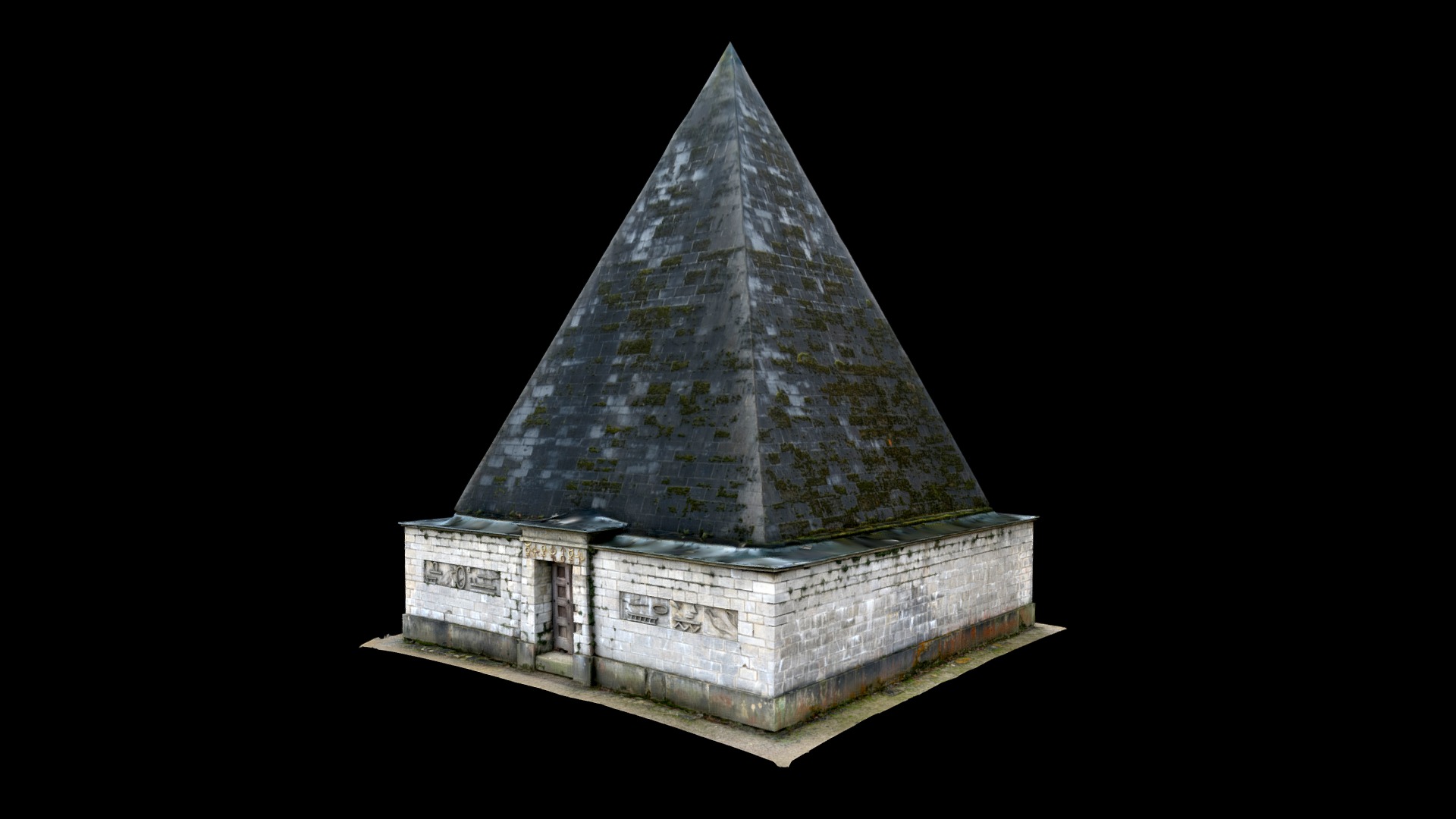 3D model Pyramid Ice House, Neuer Garten, Potsdam, DE - This is a 3D model of the Pyramid Ice House, Neuer Garten, Potsdam, DE. The 3D model is about a pyramid with a black background.