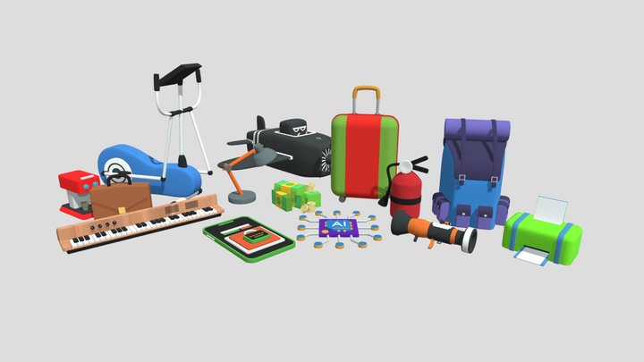 Pack Of Items 3D Model