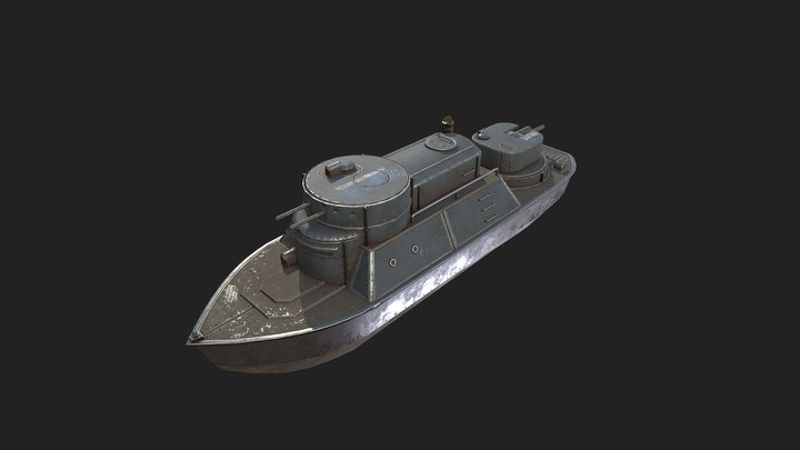 Foxhole - Warden Gun Boat 3D Model