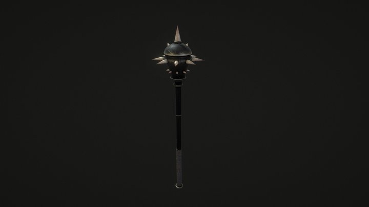 Toothed Ebony Mace 3D Model