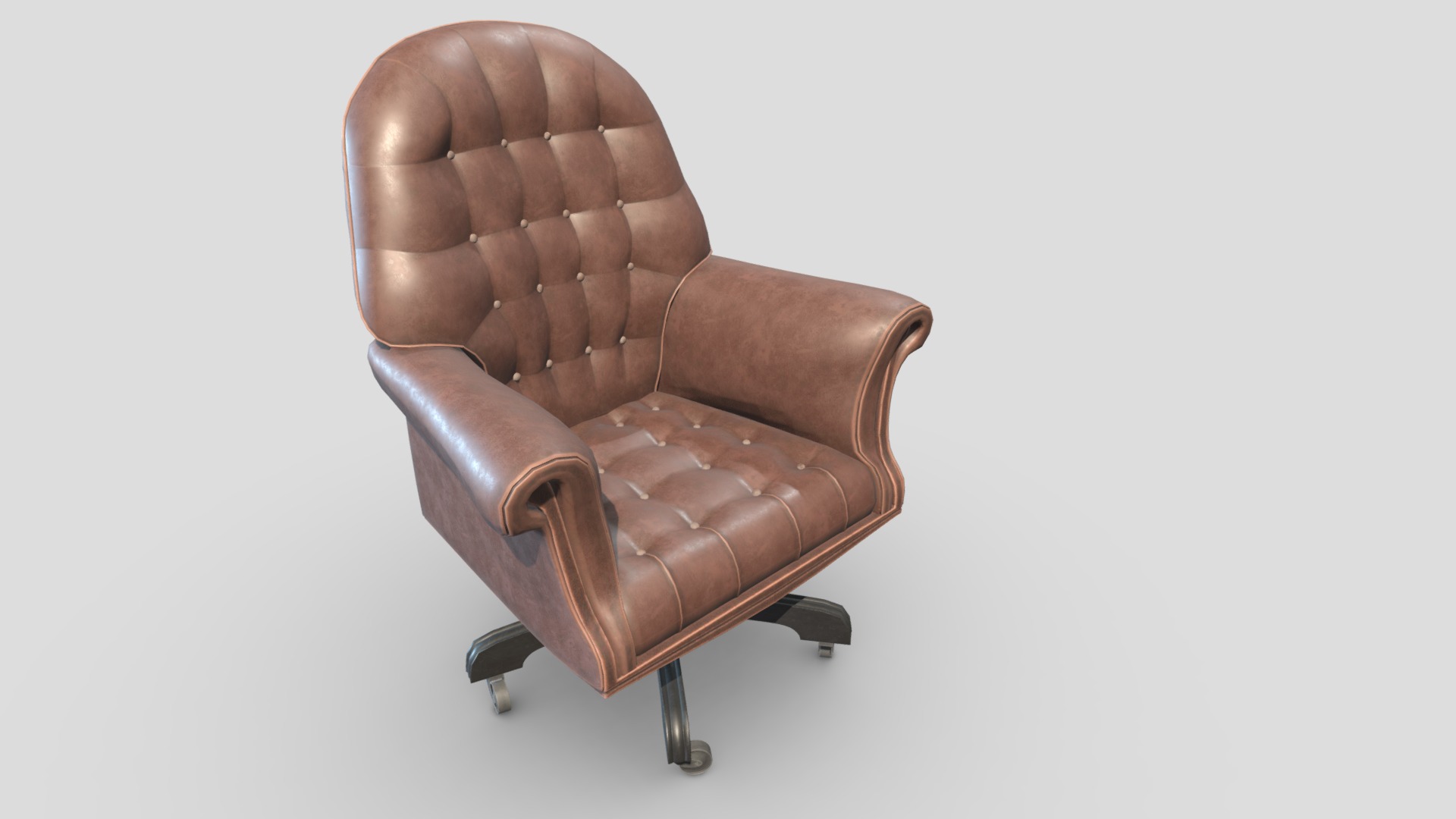 3D model Arm Chair 32 - This is a 3D model of the Arm Chair 32. The 3D model is about a brown leather chair.