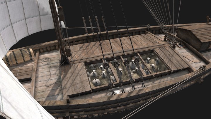 Blackfriars 1 Romano-British Ship 3D Model