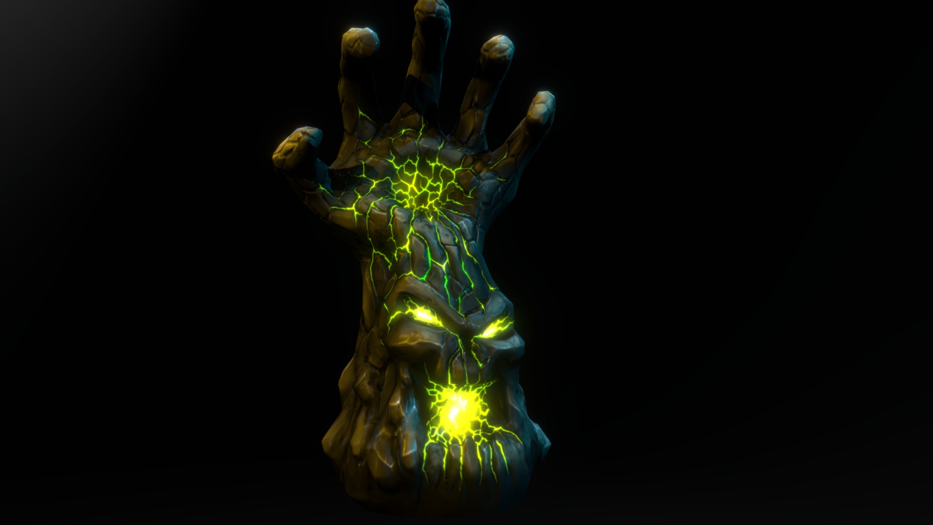 3D model Hand of Doom - This is a 3D model of the Hand of Doom. The 3D model is about a statue of a person with a light on it.