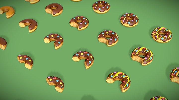 Modular Donut Pack - Game Ready Food Asset 3D Model