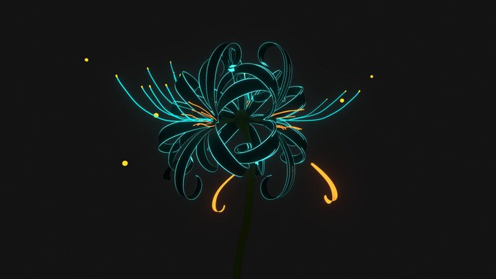 Neon Spider Lily 3D Model