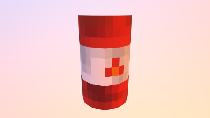 Pixel Art Explosive Barrel 3D Model