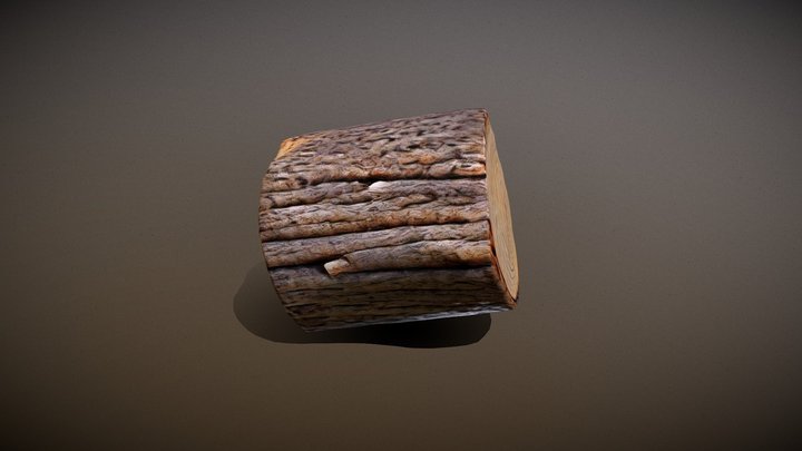 Low Poly Tree Log Optimized 3D Model