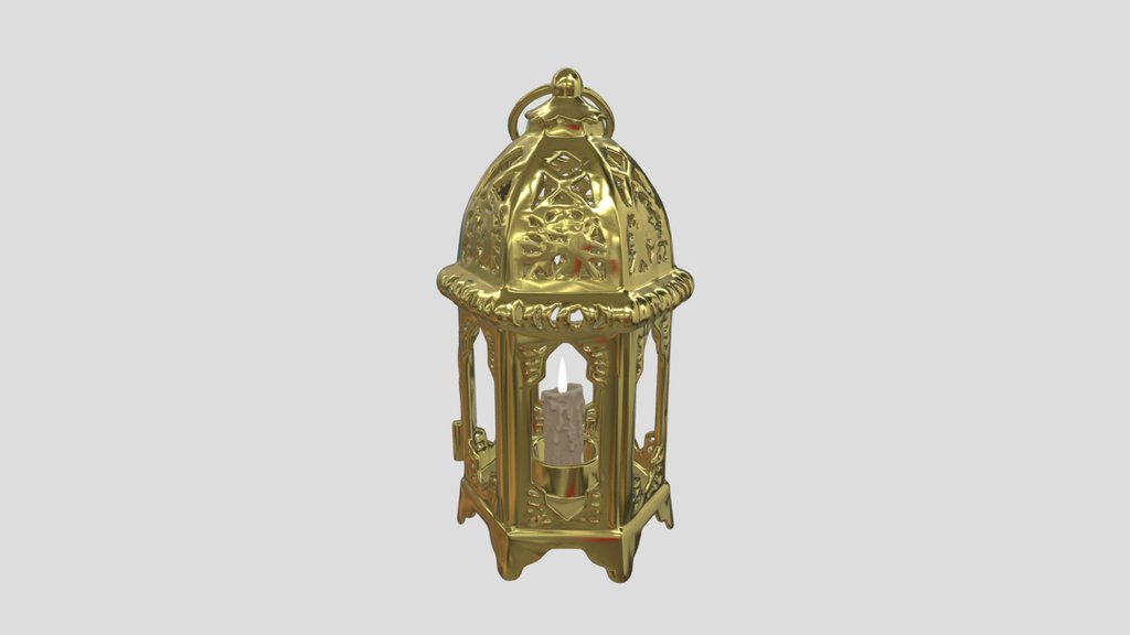 Ornate Arabian Islamic lantern / lamp gold