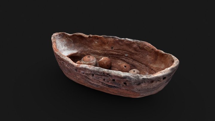 Човник, глиняні грузила 3D Model