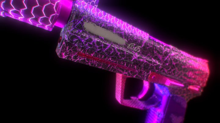 usp-s purple csgo weapon 3D Model