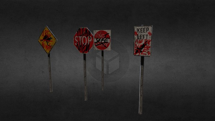 Damaged Signs (Australian Version) 3D Model