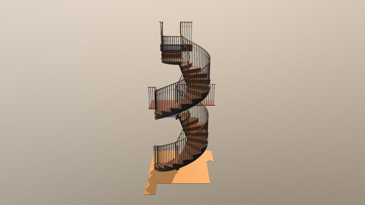 Oval Stairs 3D Model