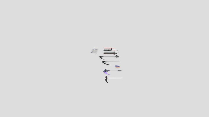 21 Fanctasy Weapons 3D Model