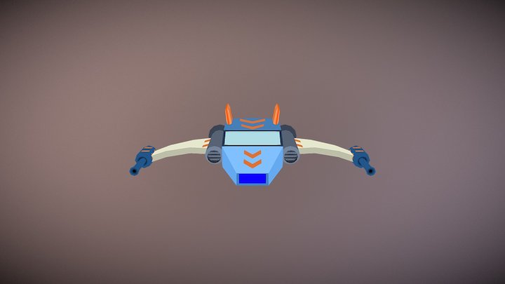 Spaceship: Blue Bull 3D Model