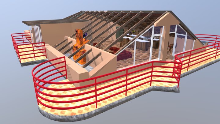 Tbilisi duplex apartment attic 250 m² 3D Model