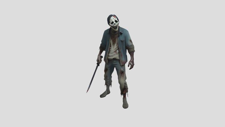 Horror Maniac with Knife 3D Model