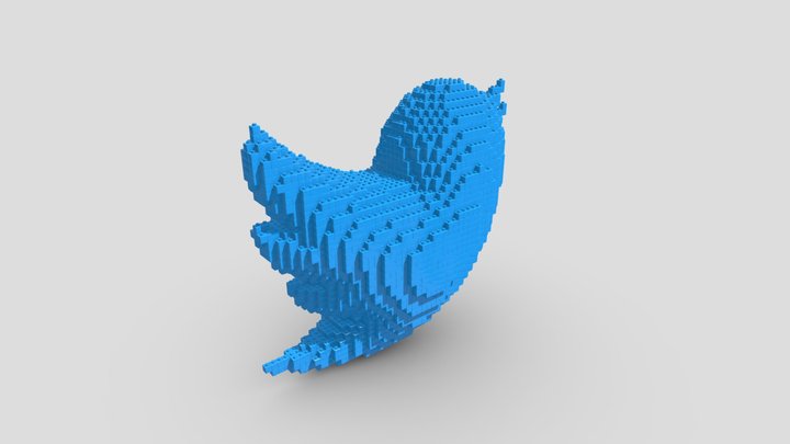 Lego Twitter Logo 3D Model