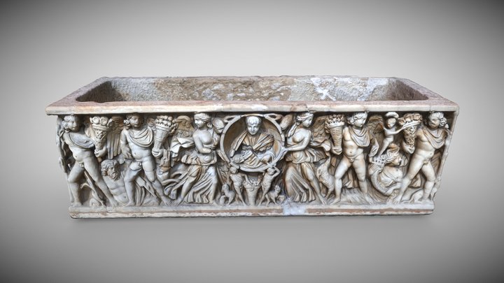 Season sarcophagus with portrait 3D Model