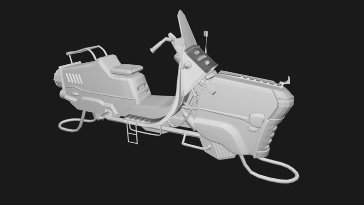 Lowpoly Hoverbike 3D Model