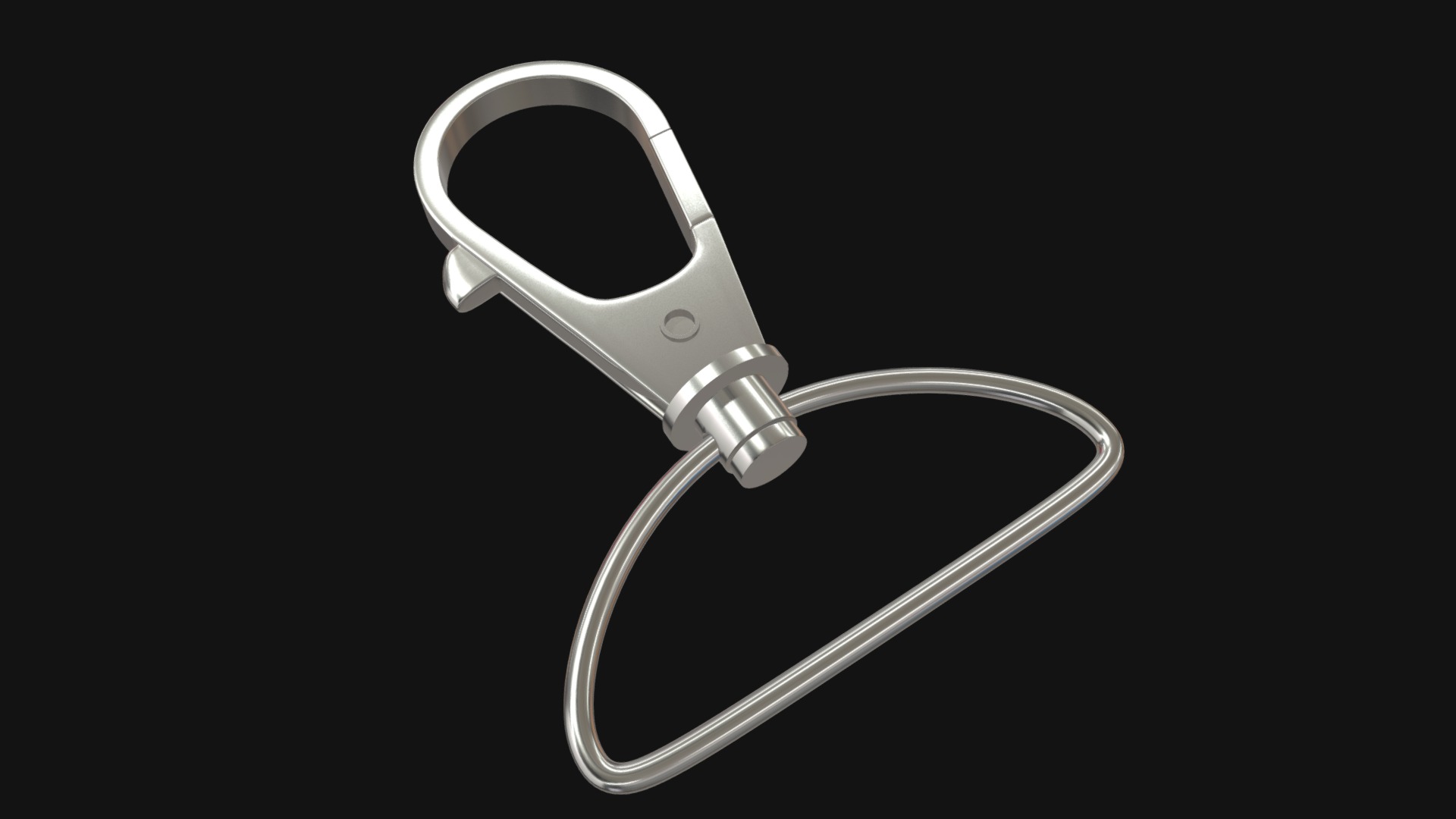 3D model Badge clip 2 - This is a 3D model of the Badge clip 2. The 3D model is about a silver and black headphone.
