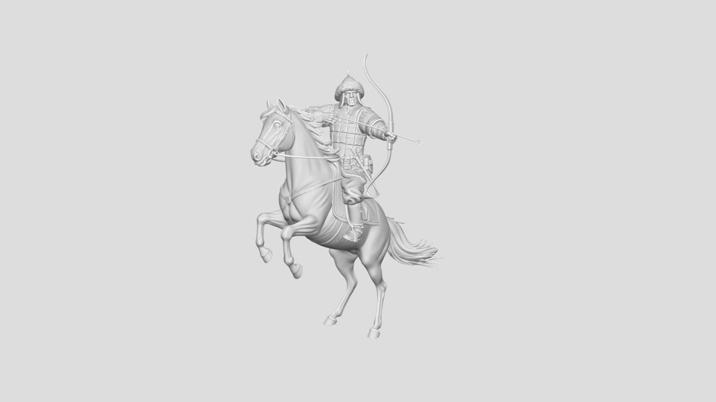 Steppe Bowman on a White Steed