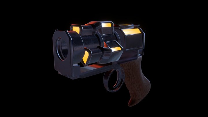 Sci-Fi Rotary Blaster 3D Model