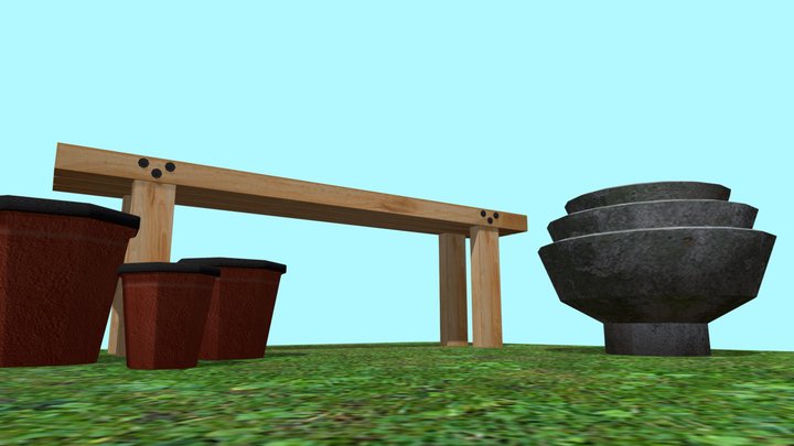 Grandma's house - 3 Simple props 3D Model