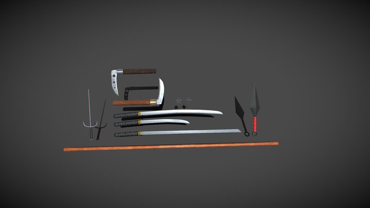 Japanese weapons 3D Model