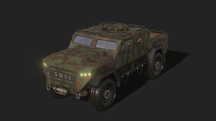 SISU GTP 4x4 Armored Vehicle 3D Model