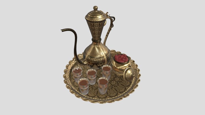 Arabic Ethnic Teapot 3D Model