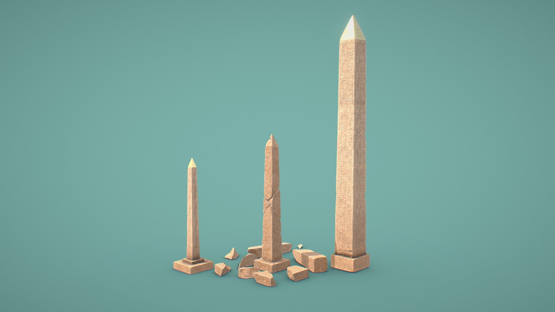 Ancient Egyptian Obelisk Pack - Buy Royalty Free 3D model by AndyBegg ...