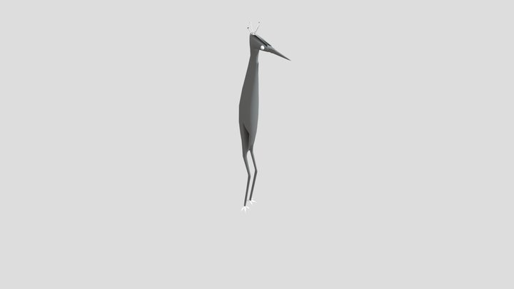 NoAI: #ArtMenu Птенчик журавля  с костями 3D Model