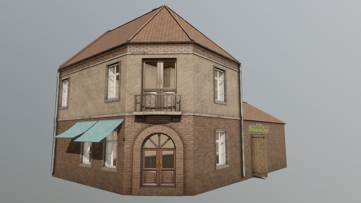 WW1 Street Corner House 3D Model